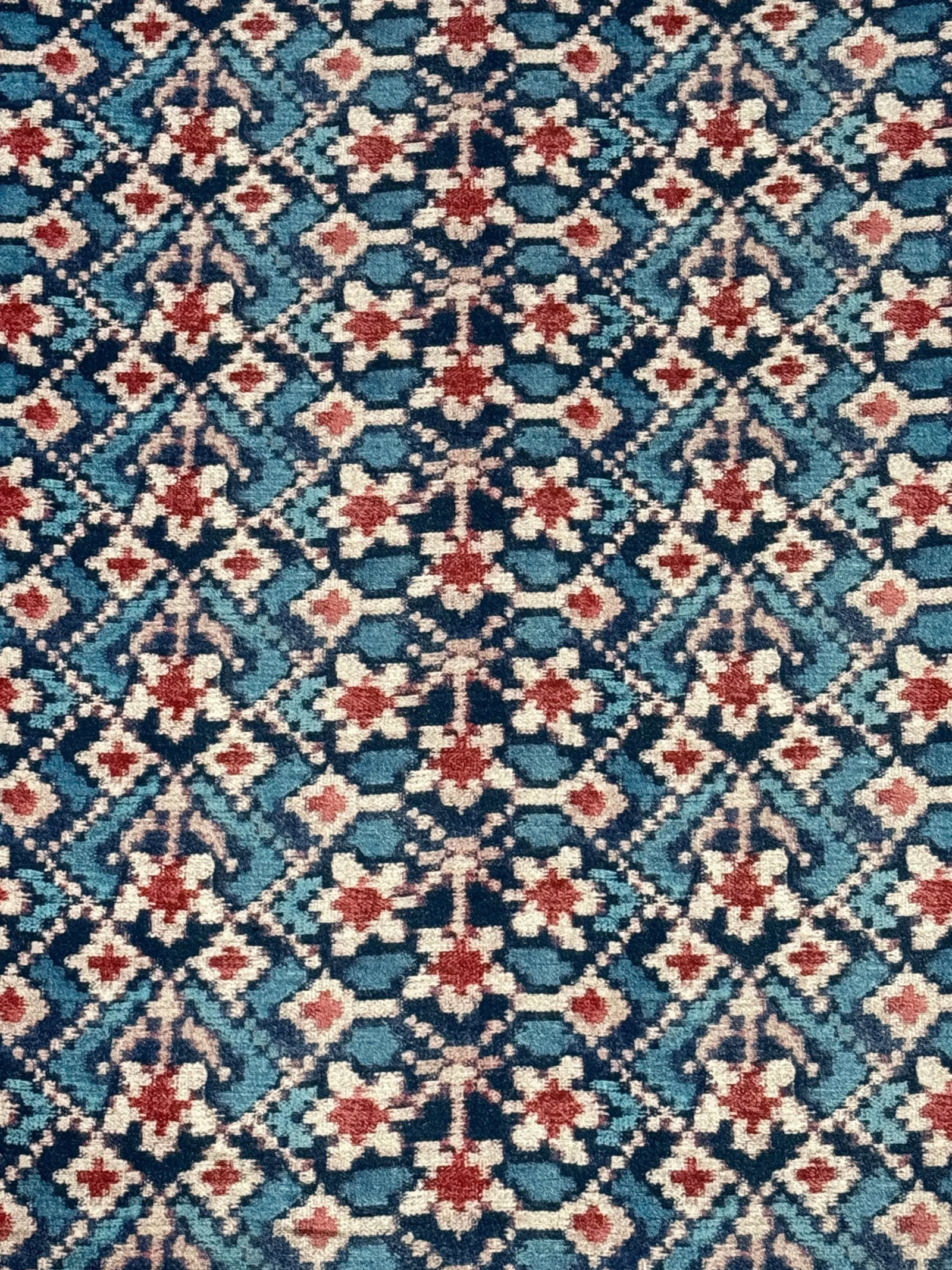 Carolina Irving "Almaty" Velvet Fabric -10 Yards Red/Blue - 4