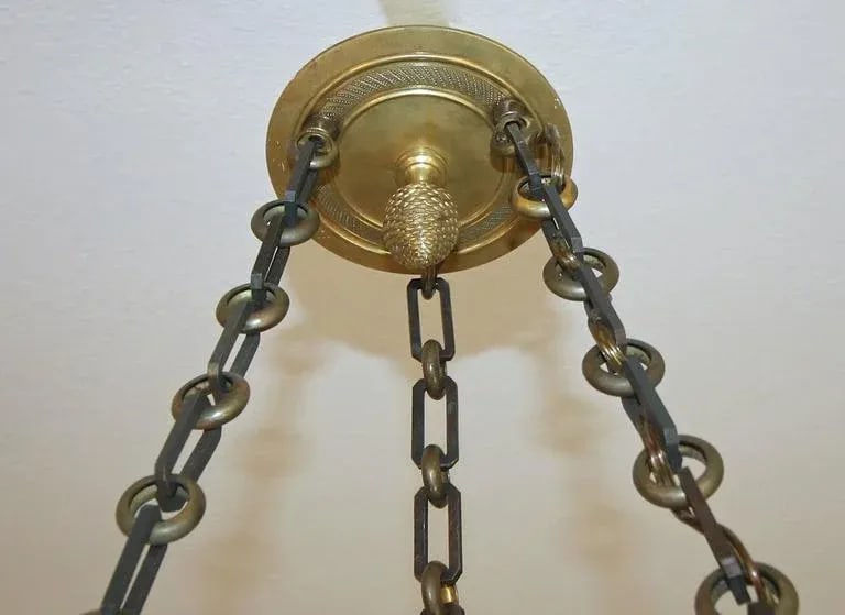 French Empire Dore Bronze Lion Chandelier - 9