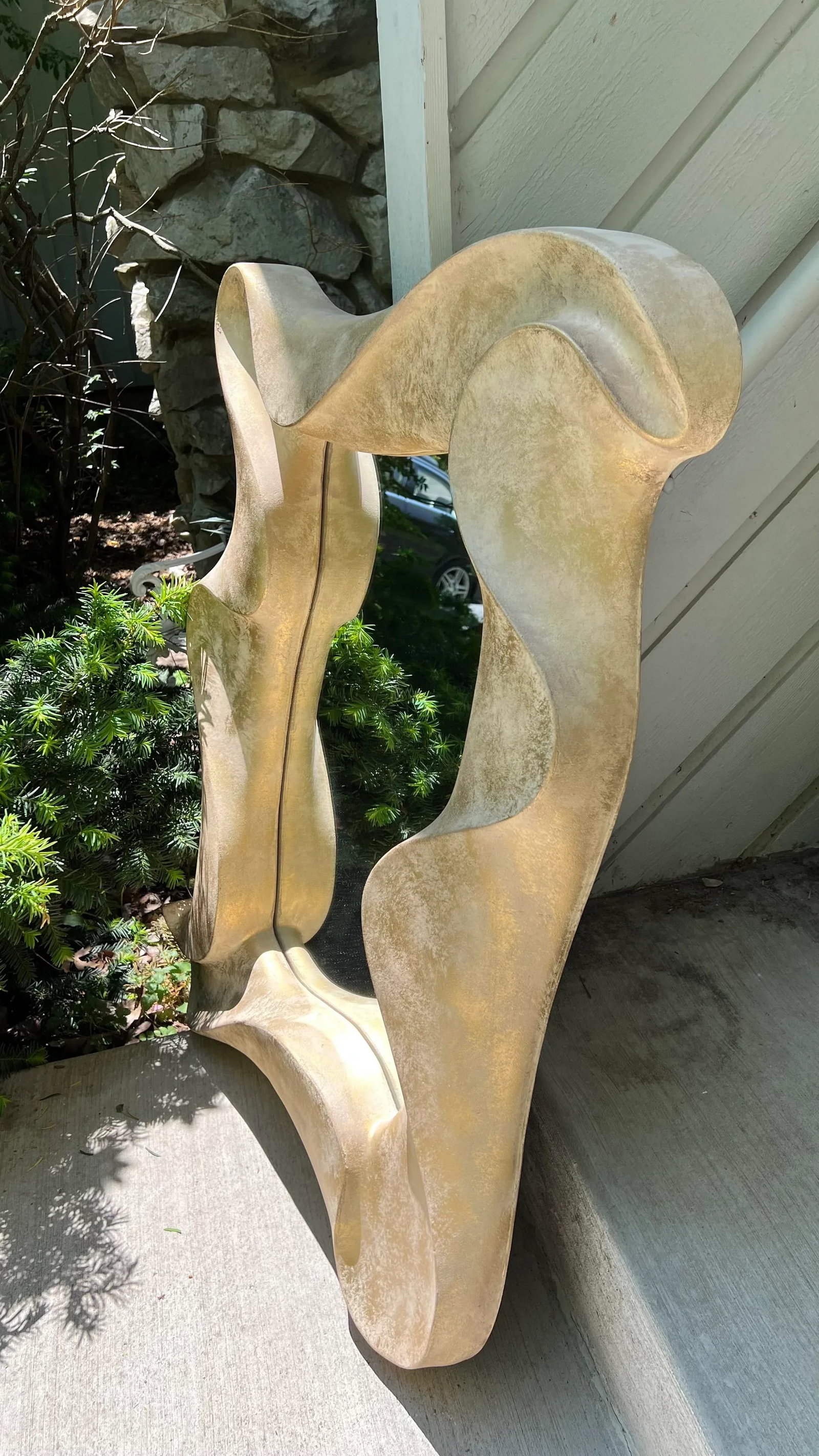 Large 1980s Signed David Marshall Abstract Sculptural Wave Wall Mirror - 3