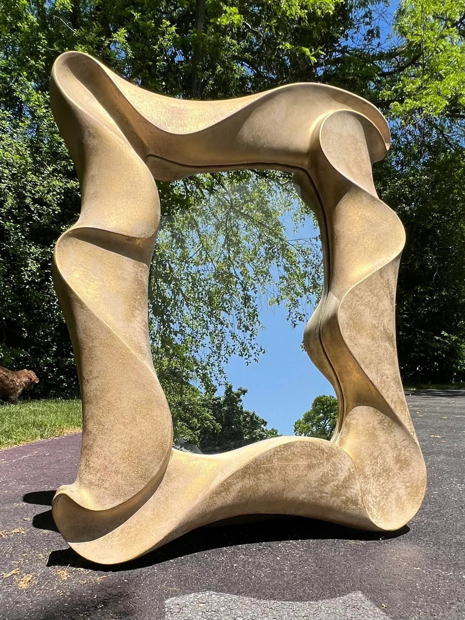 Large 1980s Signed David Marshall Abstract Sculptural Wave Wall Mirror - 4