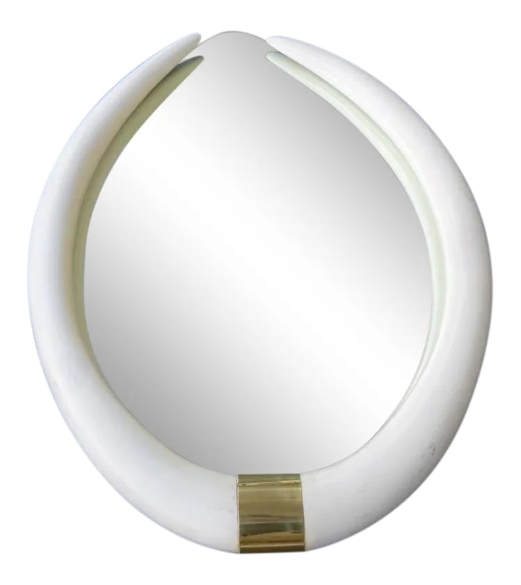 1970's Hollywood Regency Faux Tusk Mirror (1 of 8)