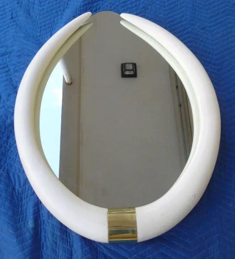 1970's Hollywood Regency Faux Tusk Mirror - 2