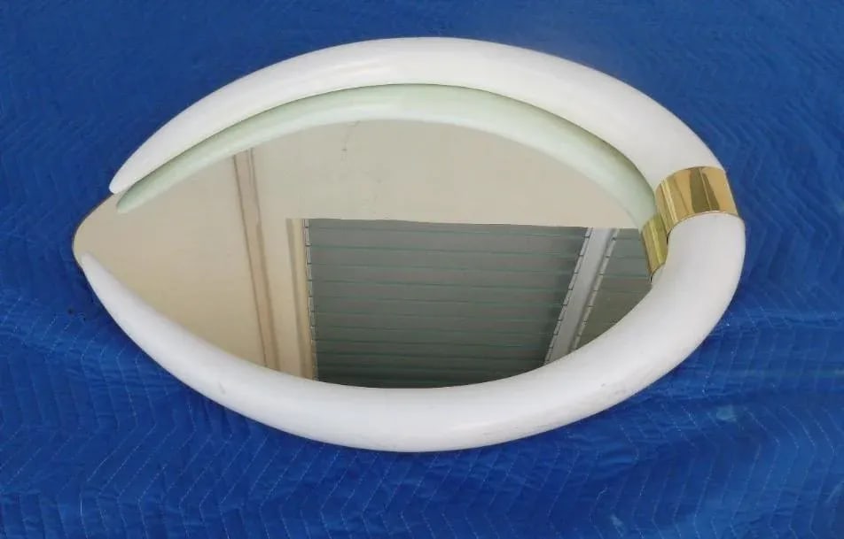 1970's Hollywood Regency Faux Tusk Mirror - 3