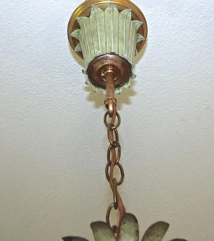 1920s Vintage French Maison Bagues Crystal Gilt Iron Chandelier - 2
