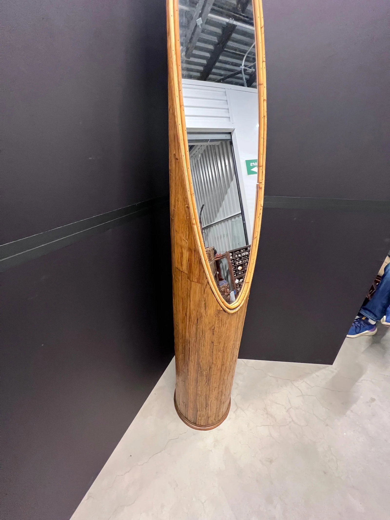 Rattan/Bamboo Lipstick Floor Mirror - 7