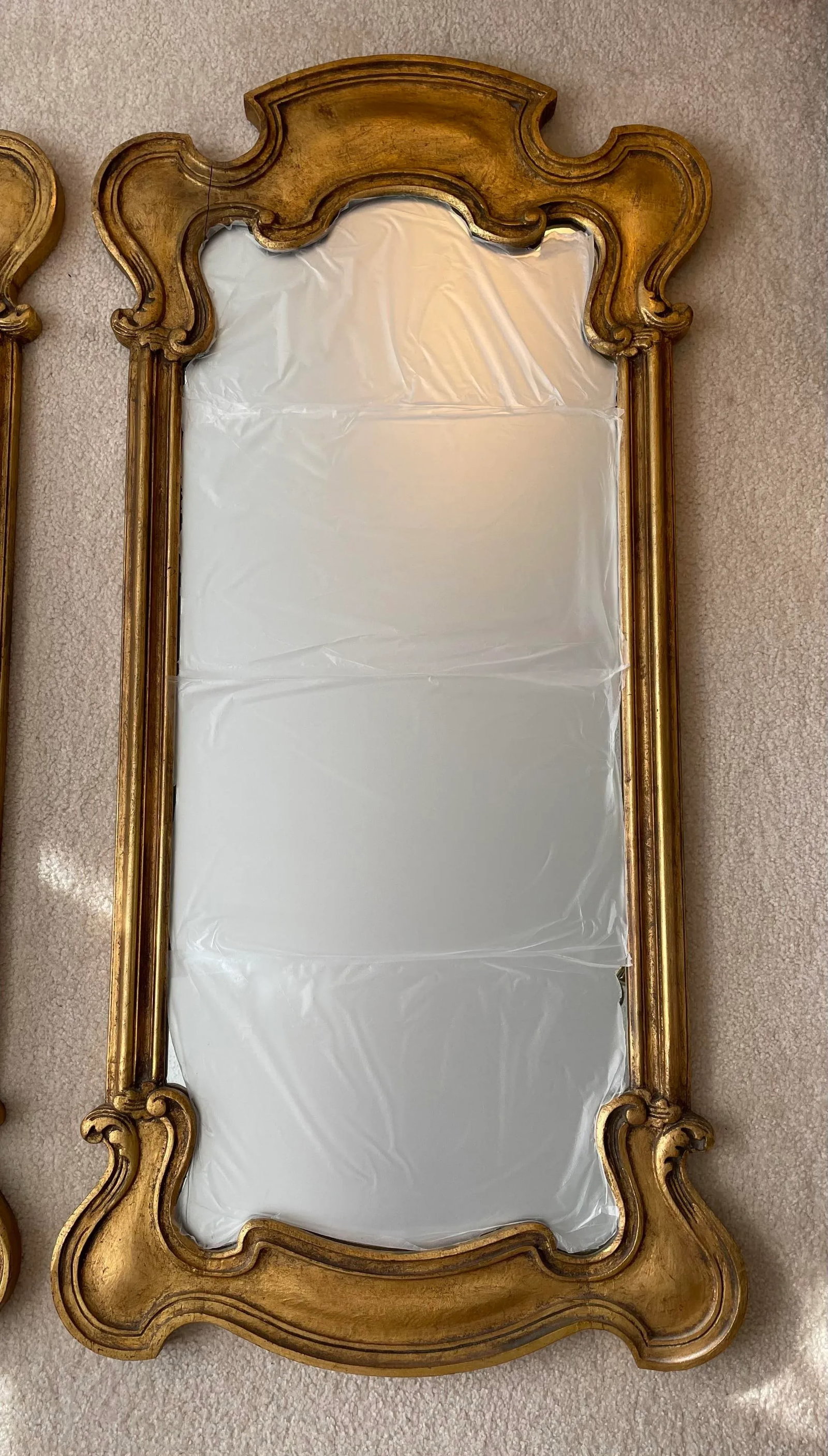 Vintage Gilt Prince Howard French Provincial Hollywood Regency Mirrors, a Pair - 2
