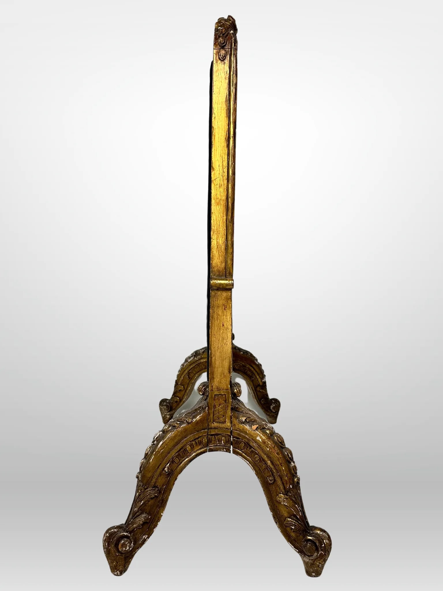 Antique French 19th Century Carved Fire Screen Upholstered in Gaston Y Daniela Linen - 7