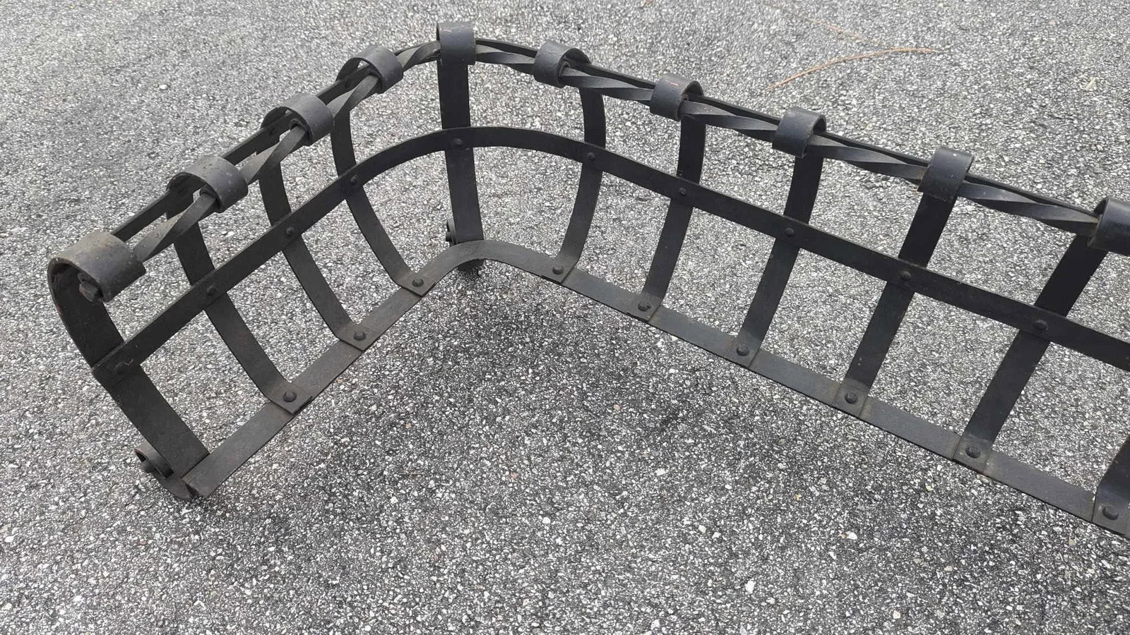 Vintage Scroll Wrought Iron Fireplace Fender Large - 10