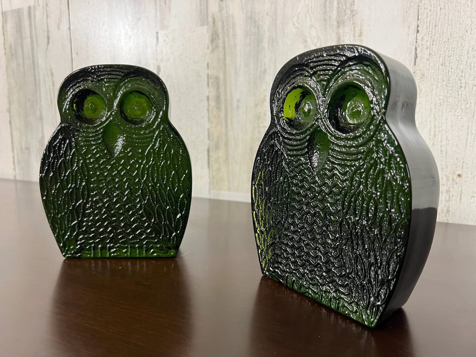 1970s Blenko Glass Owl Bookends- Set of 2 - 12