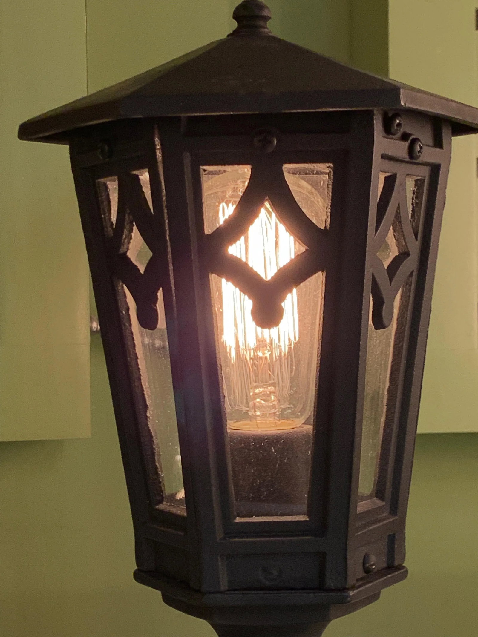 1920s Black Outdoor Post Lantern - 4
