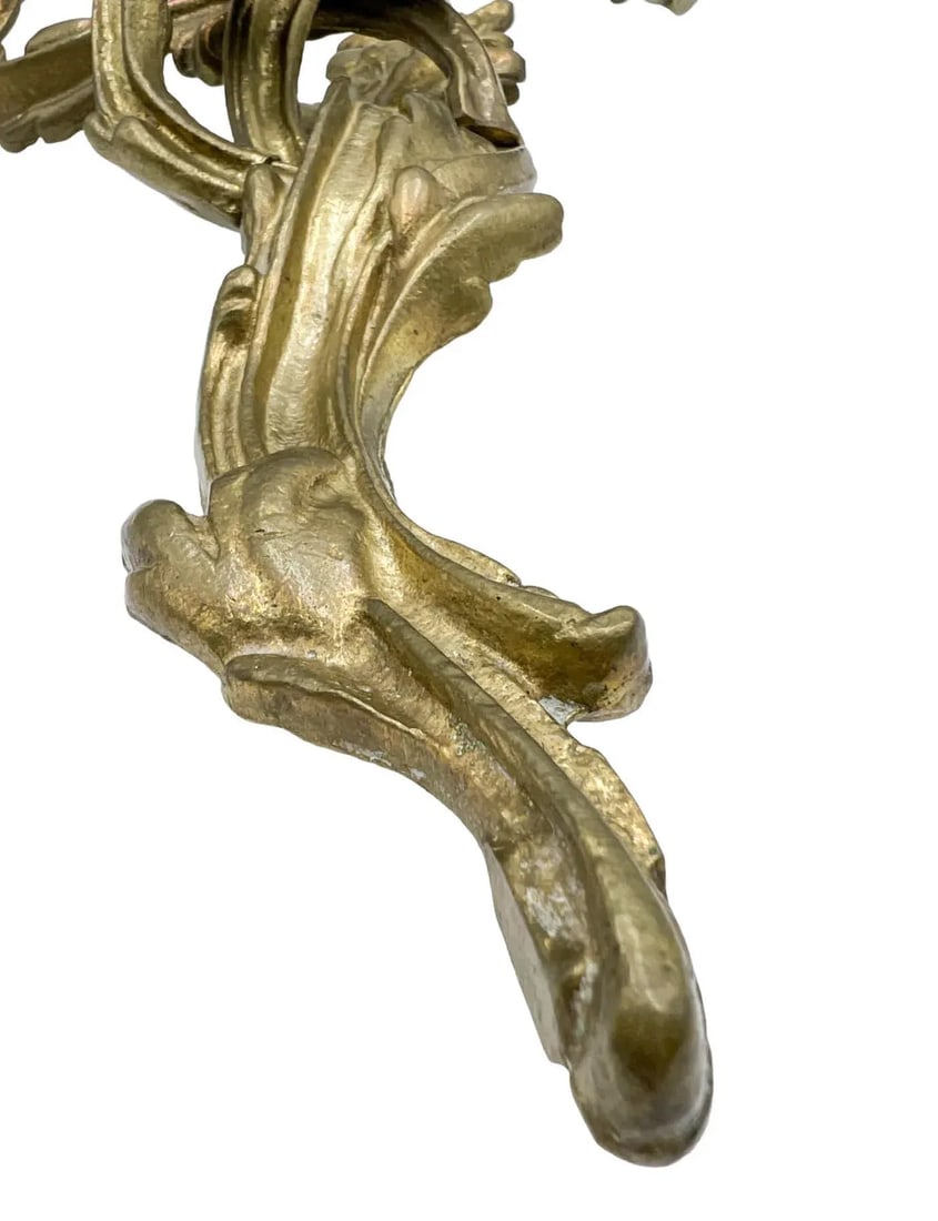 Bronze Louis XV Style Three Candle Sconces - A Pair - 4