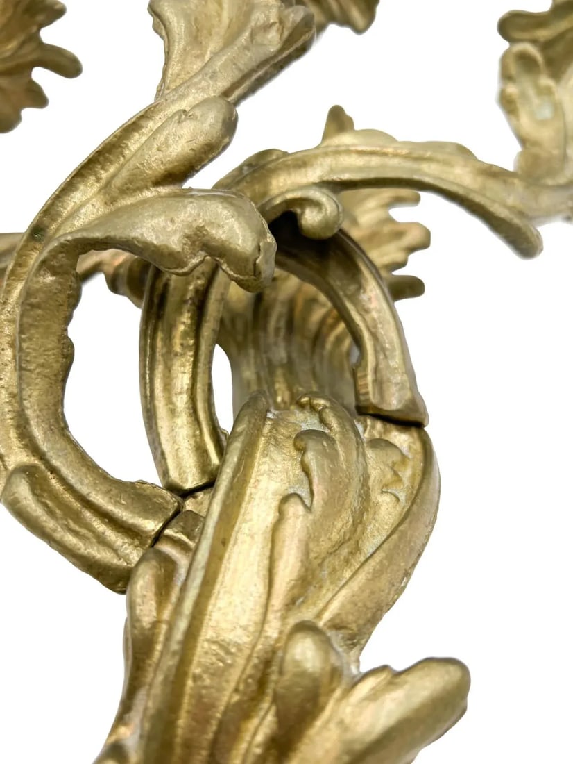 Bronze Louis XV Style Three Candle Sconces - A Pair - 5