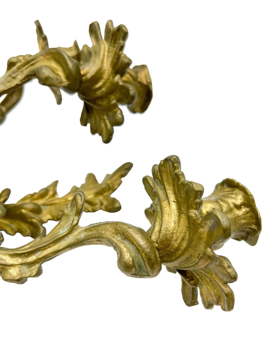 Bronze Louis XV Style Three Candle Sconces - A Pair - 6