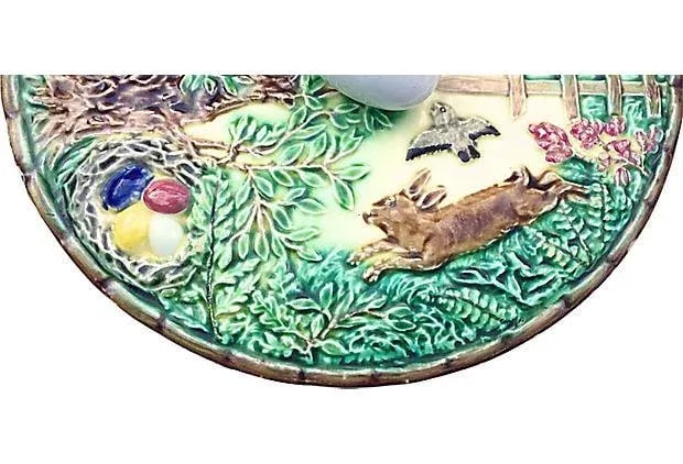 Antique Majolica French Green Tureen - 8