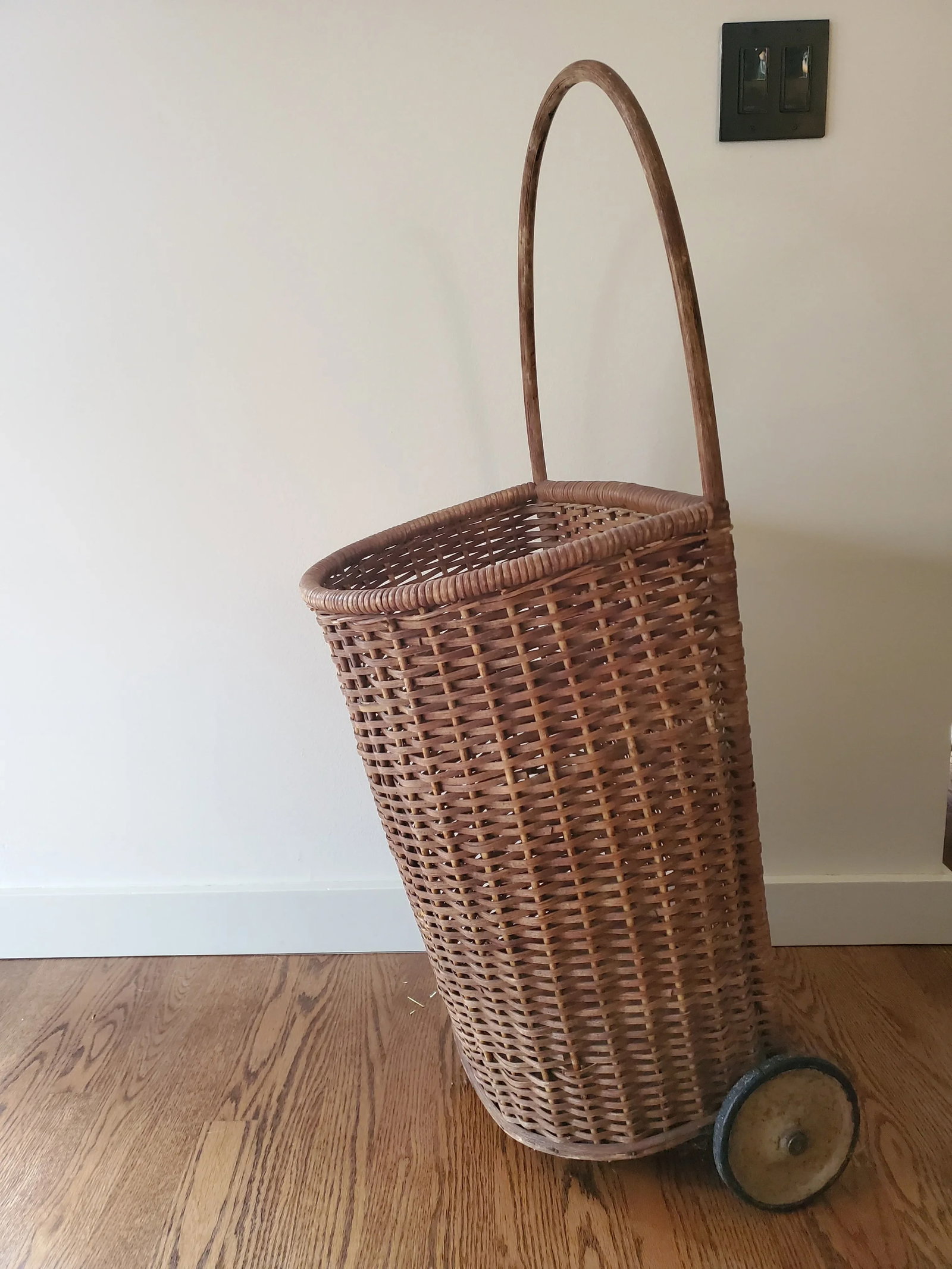 Vintage Rolling Market Basket Cart - 2