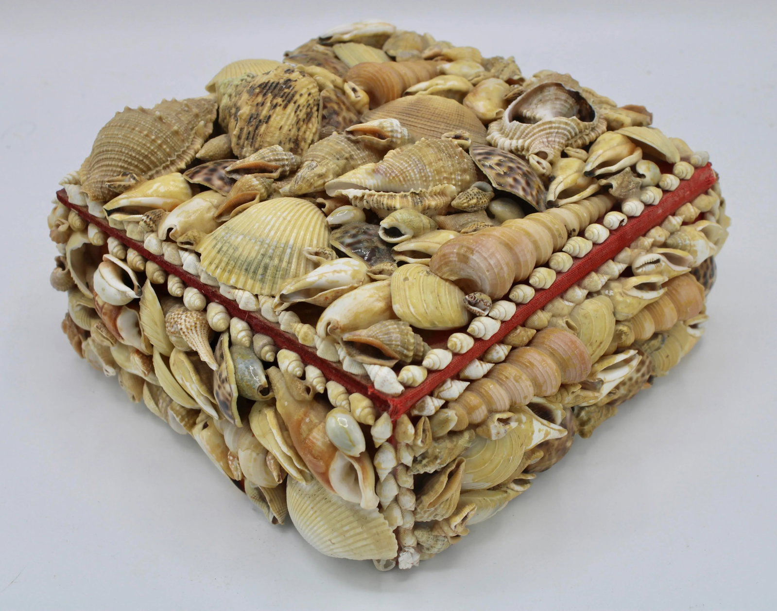 Large Vintage Seashell Encrusted Jewelry Box - 4
