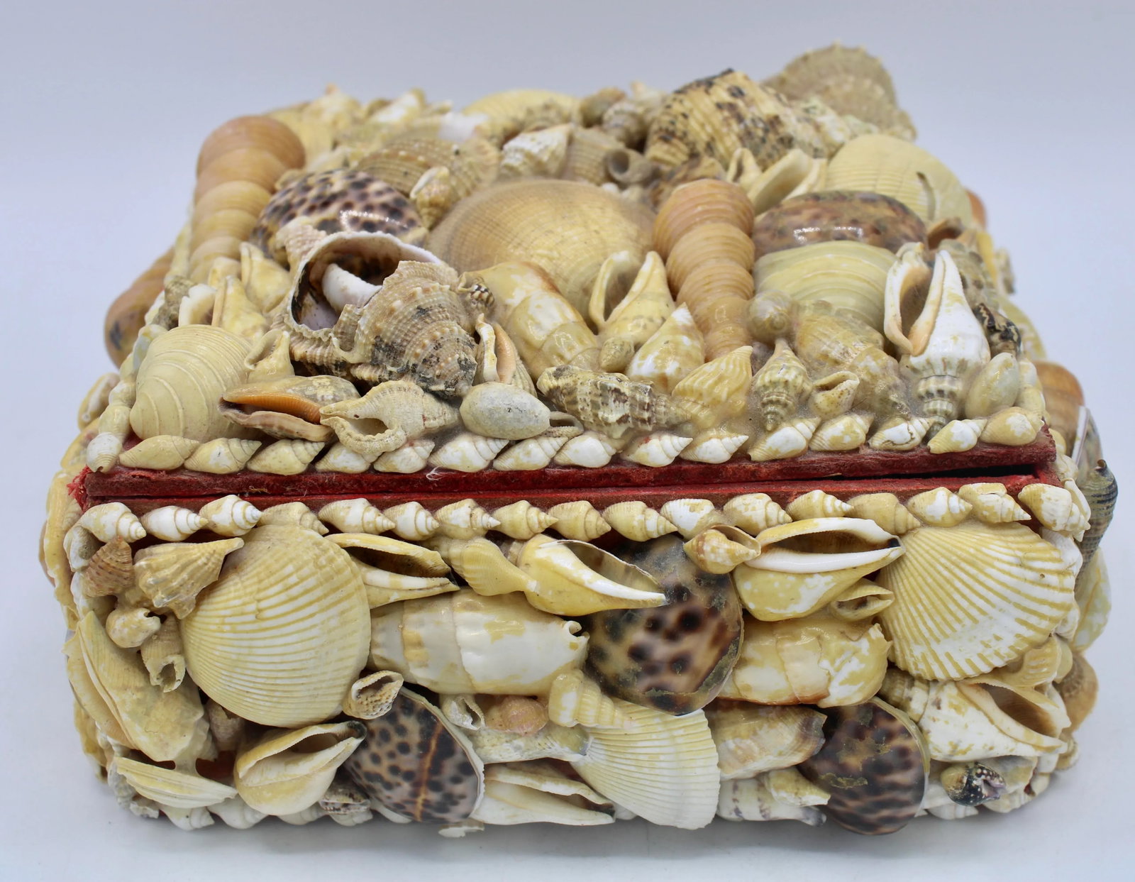 Large Vintage Seashell Encrusted Jewelry Box - 8