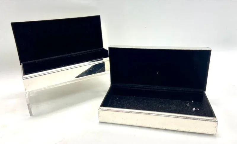 Mid 20th Century Pottery Barn Pair of Jewelry Boxes With Mirror Finish - 2