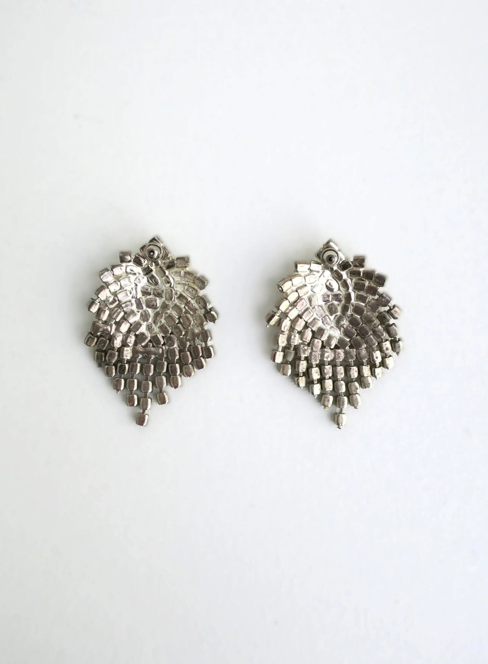 Vintage Faux Diamond Rhinestone Earrings - 2 Pieces - 11
