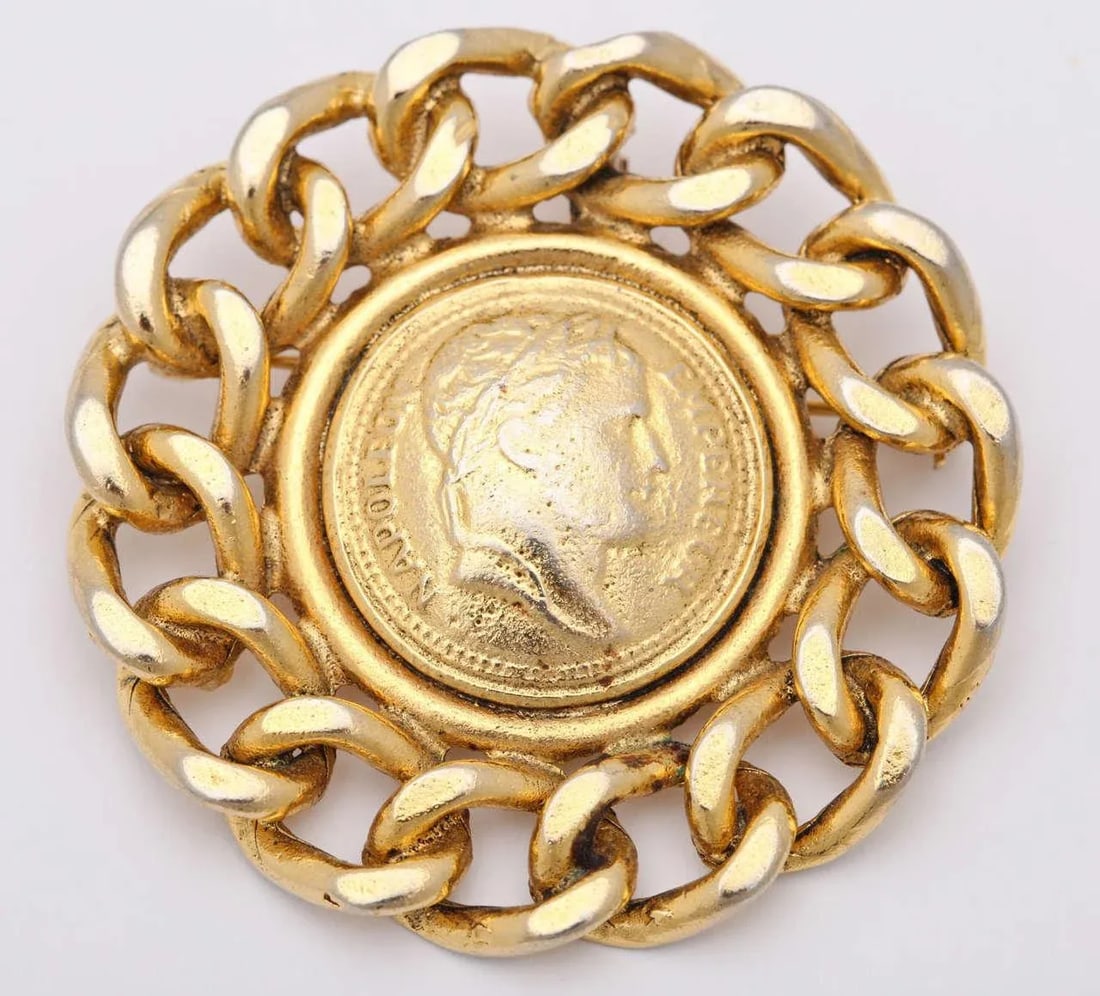 1980s Large Coin Brooch or Pendant by Graziano - 2
