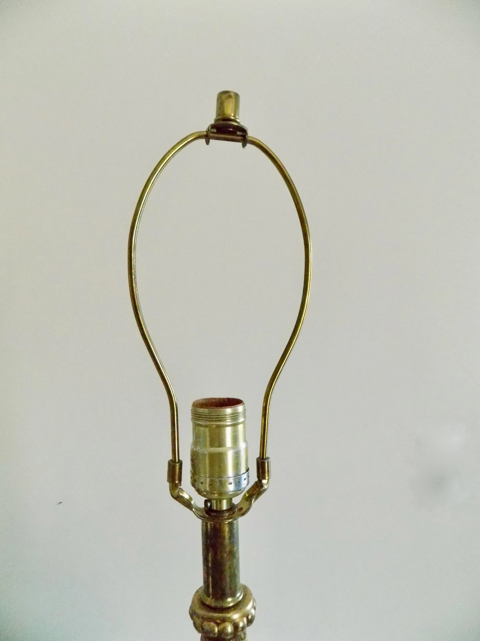 Mid Century Gold and Glass Globe Table Lamp With Illuminated Base - 4