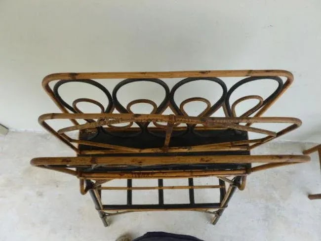 1920's Mid-Century Modern Ficks Reed Twisted Magazine Rack - 3