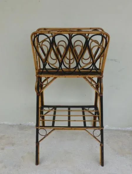 1920's Mid-Century Modern Ficks Reed Twisted Magazine Rack - 6