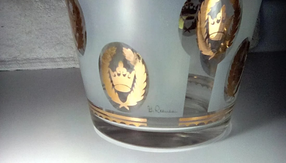 1960's Mid-Century Modern G. Reeves Drinking Glasses and Ice Bucket- 9 Piece Set - 5