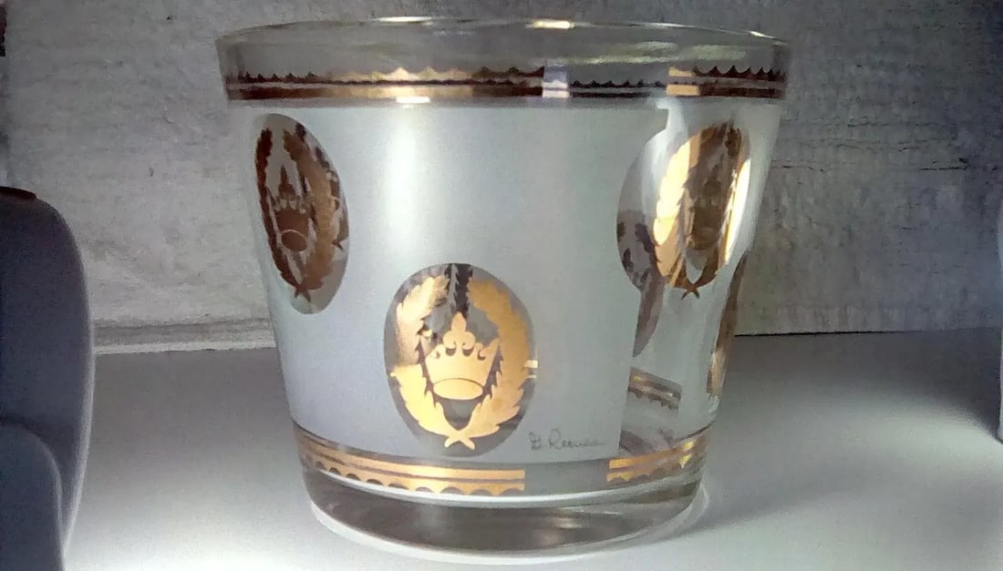 1960's Mid-Century Modern G. Reeves Drinking Glasses and Ice Bucket- 9 Piece Set - 7