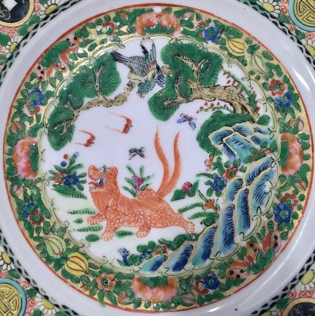 Antique Chinese Famille Rose Dinner Plates,S/6 - 6