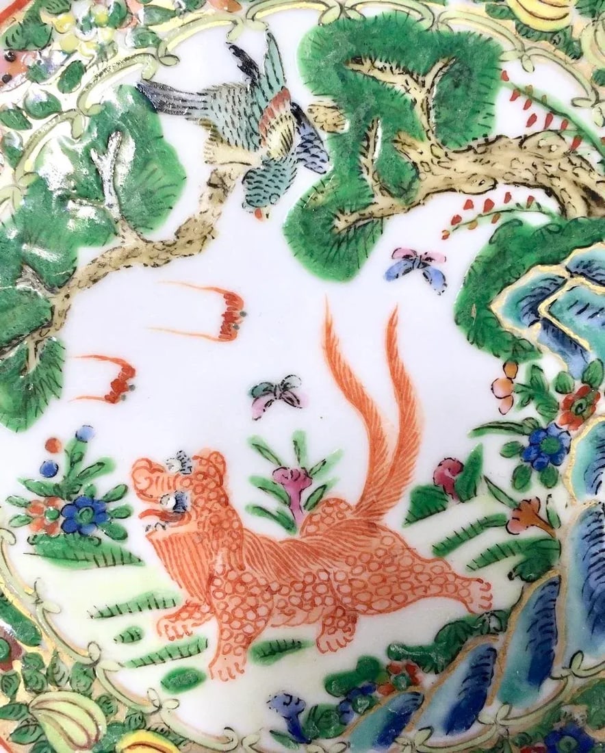 Antique Chinese Famille Rose Dinner Plates,S/6 - 7