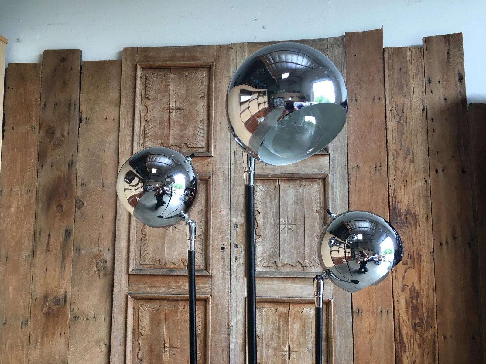 Mid 20th Century Chrome Globe Floor Lamp Attributed to Raymor - 3
