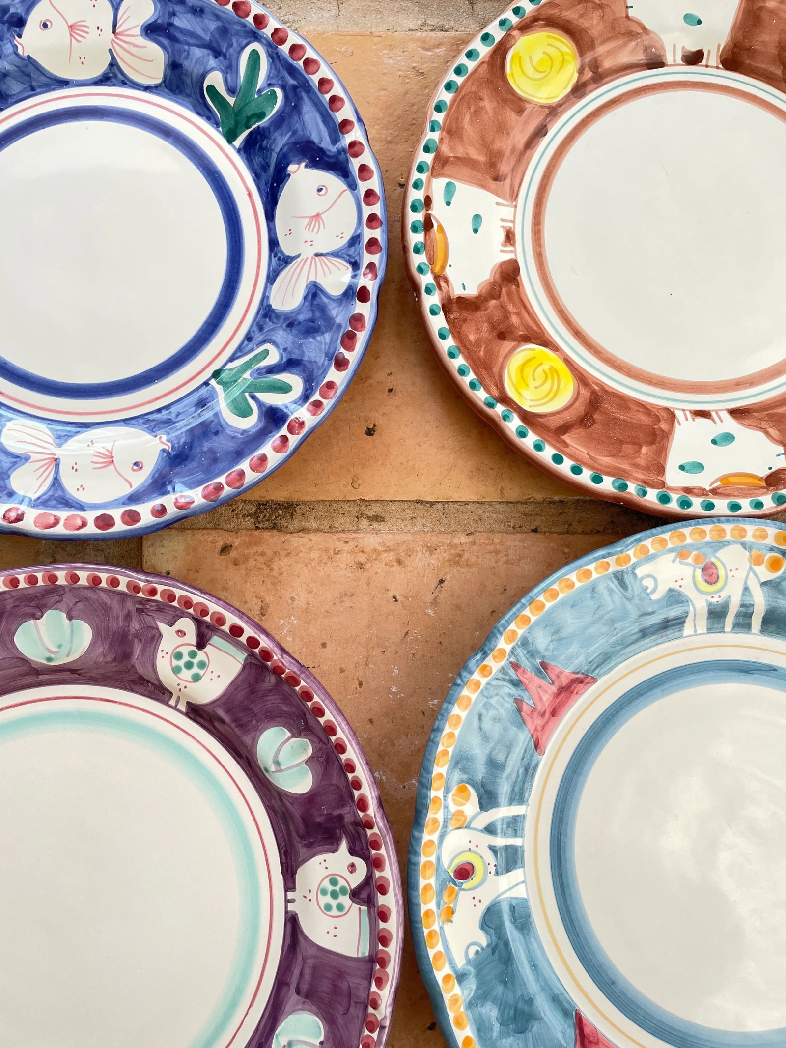 Vintage Vietri Campagna Large Ceramic Serving Platters- Set of 4 - 12