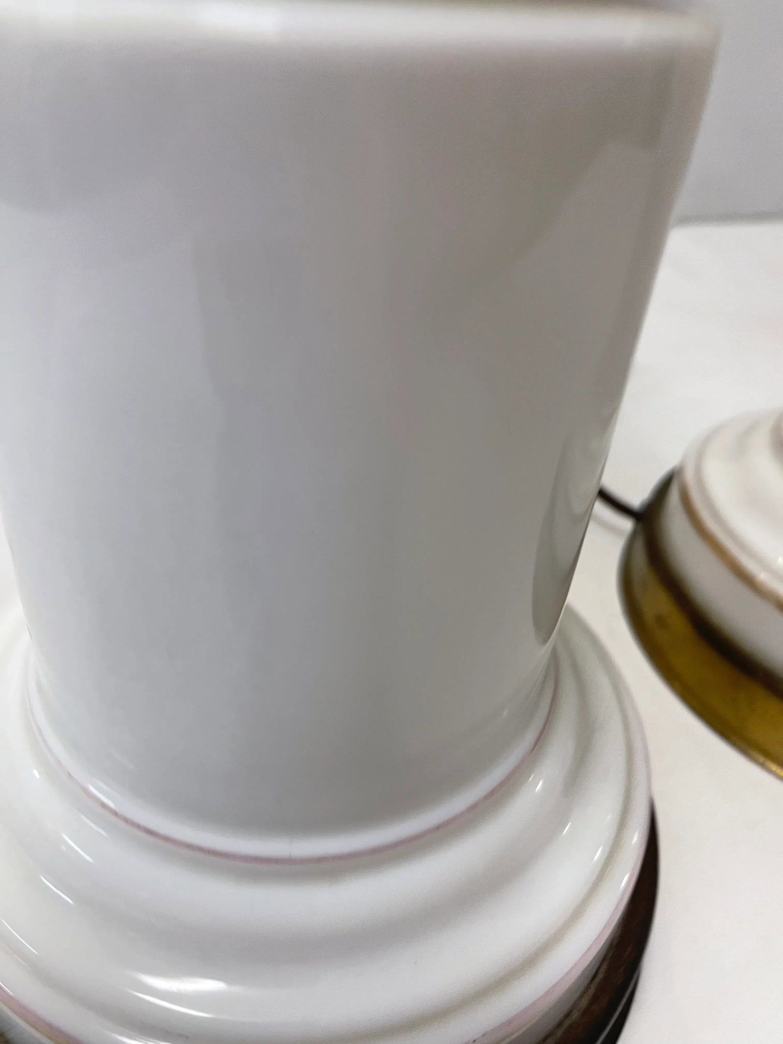 Pair of 1960s White Glass Column Lamps - 3