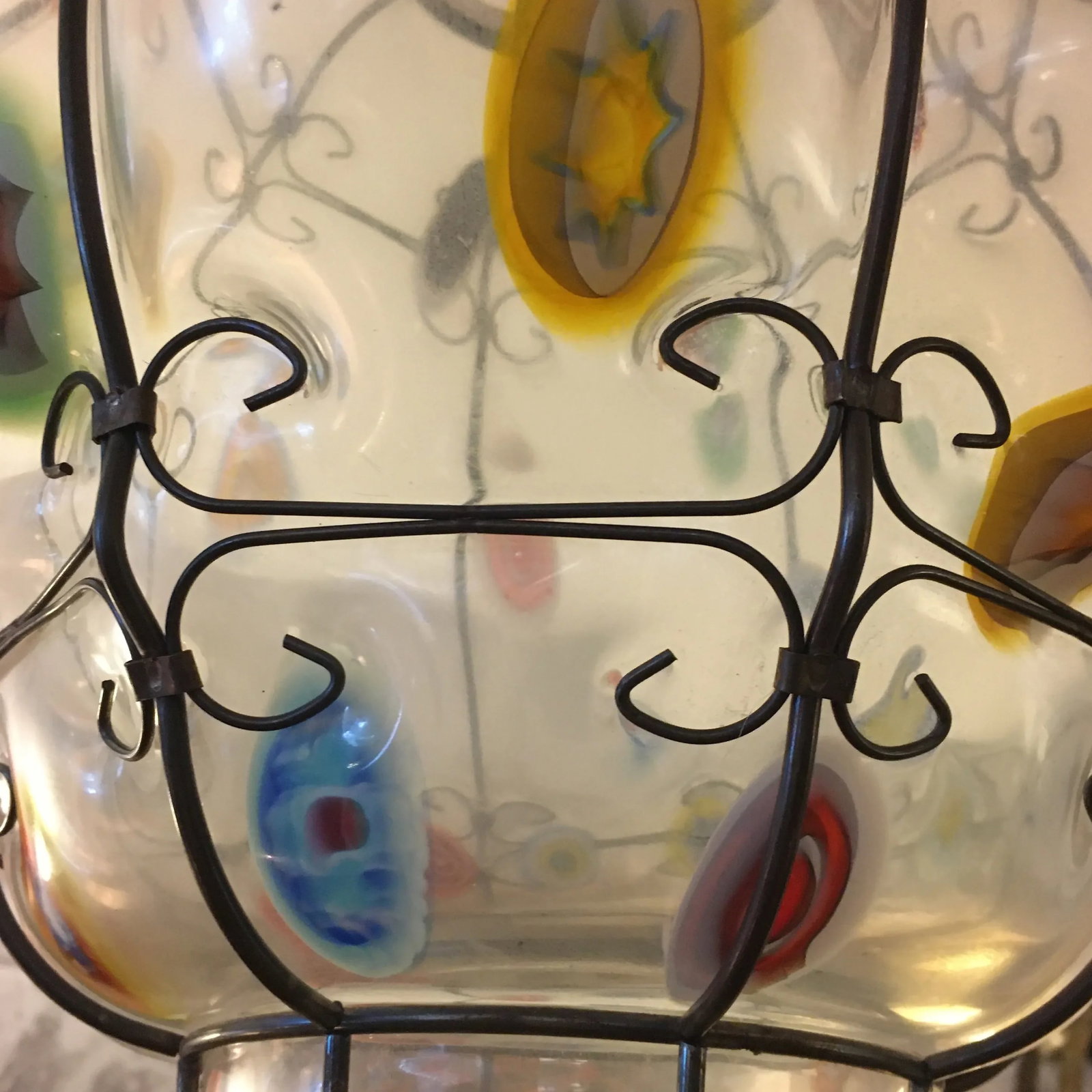 Italian Millefiori Handblown Murano Glass Hanging Light Fixture/ Chandelier - 4