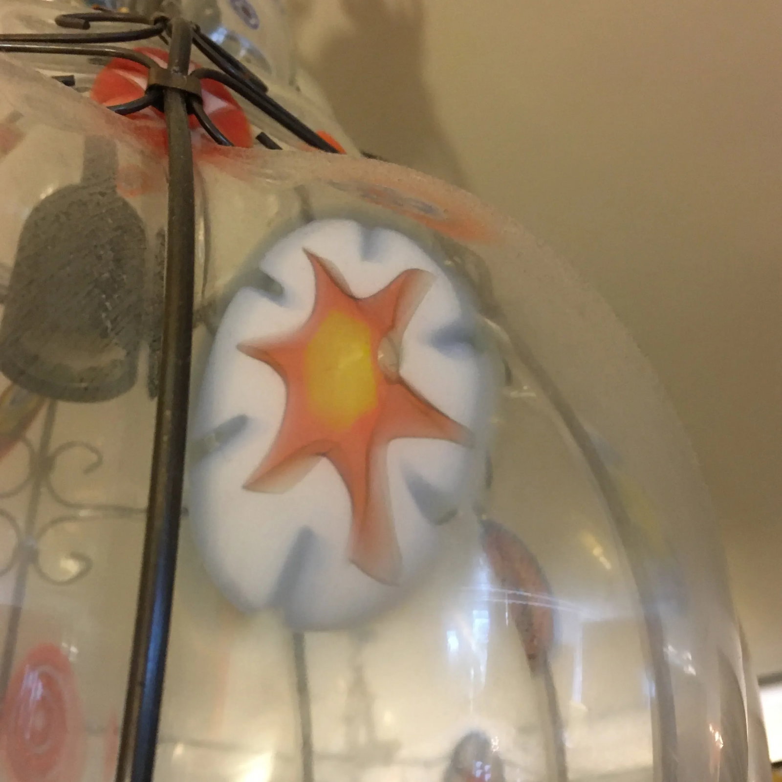 Italian Millefiori Handblown Murano Glass Hanging Light Fixture/ Chandelier - 9