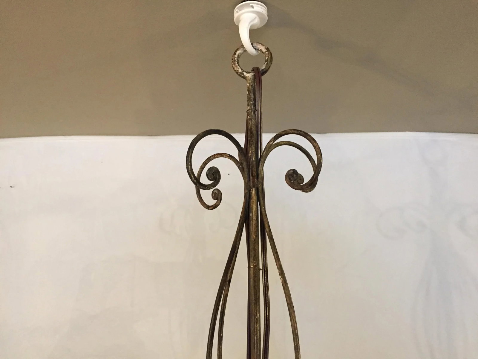 Italian Wrought Iron Mirror 6-Light Chandelier - 10