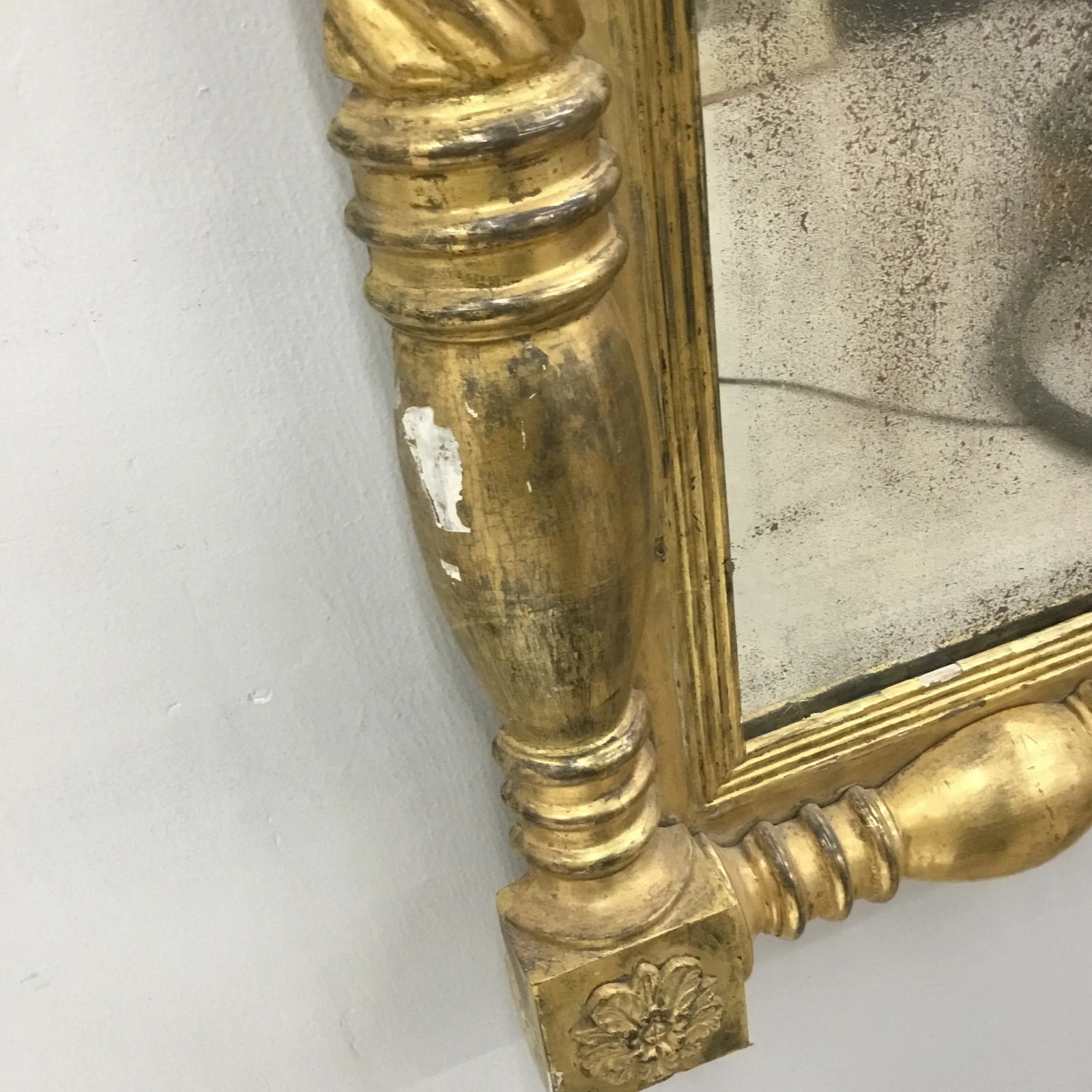 1820 Vintage American Empire Gilt Pier Mirror - 12