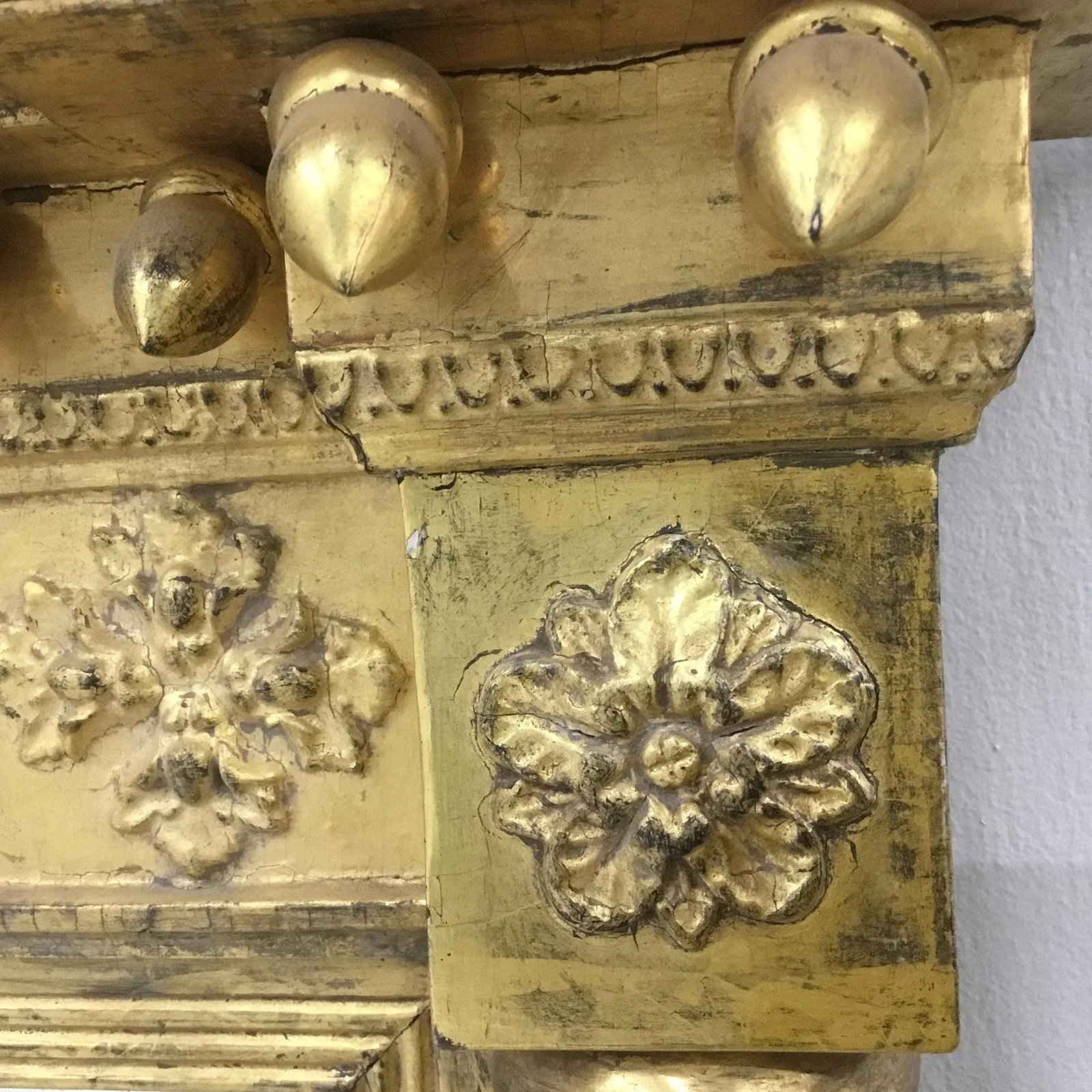 1820 Vintage American Empire Gilt Pier Mirror - 4