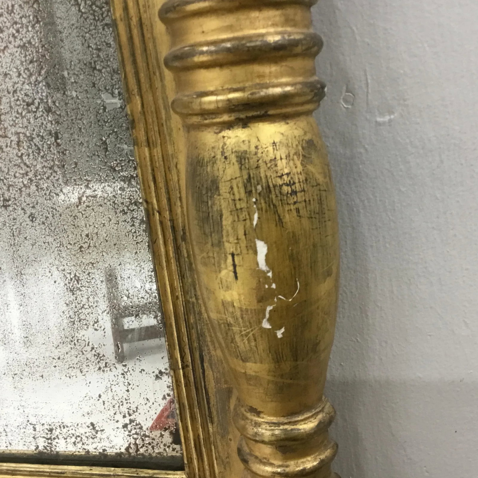 1820 Vintage American Empire Gilt Pier Mirror - 7