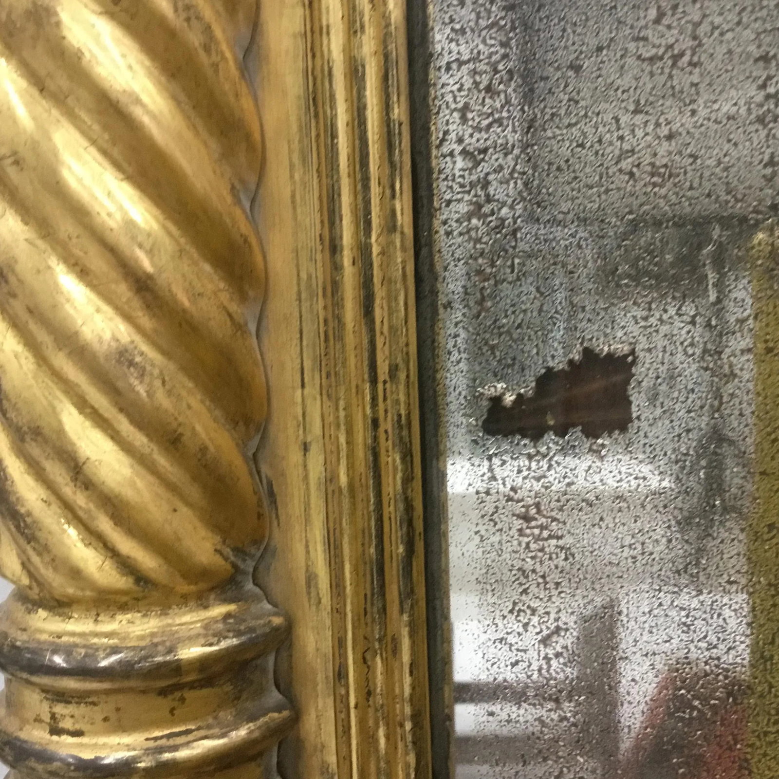 1820 Vintage American Empire Gilt Pier Mirror - 8