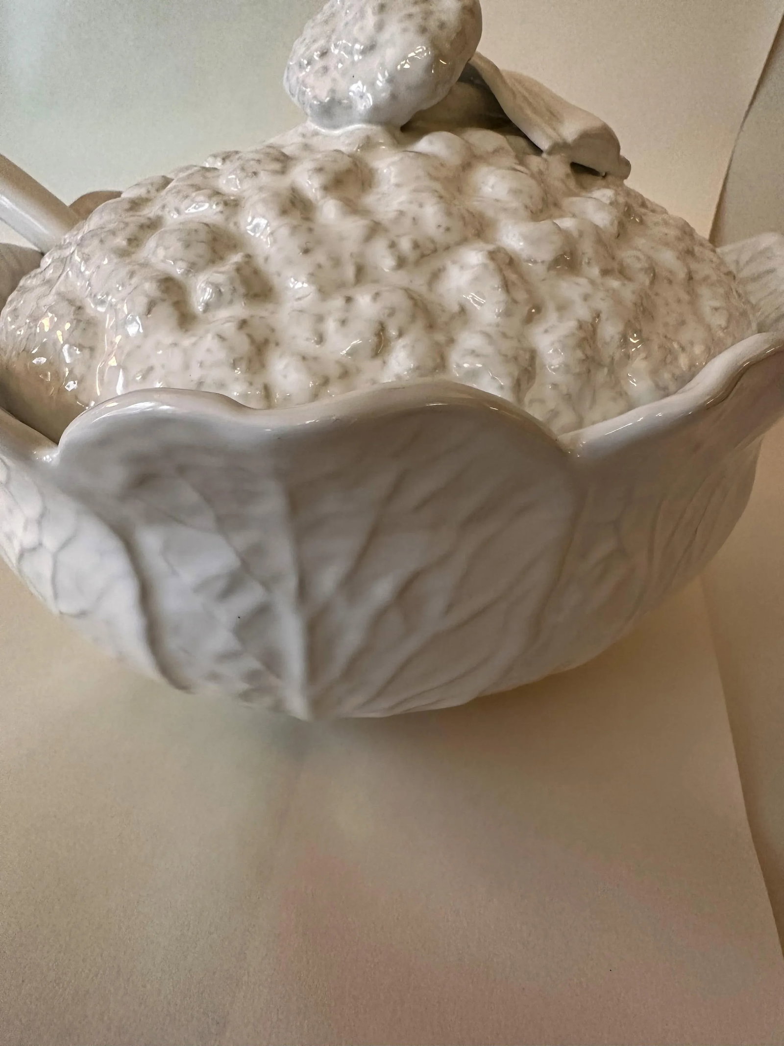 Vintage Cabbage Cauliflower Vegetable Soup Tureen With Ladle Made in Portugal - 5