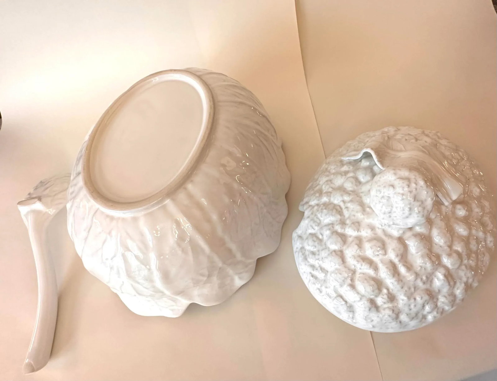 Vintage Cabbage Cauliflower Vegetable Soup Tureen With Ladle Made in Portugal - 6
