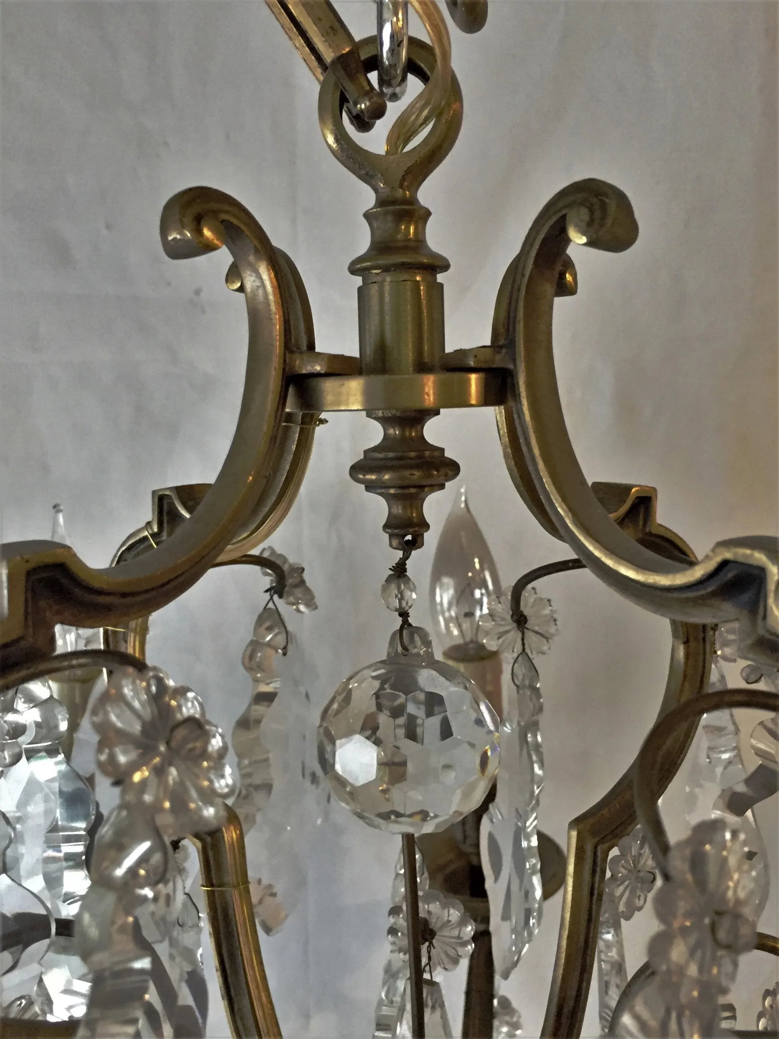 French Bronze & Cut Crystal Chandelier - 3