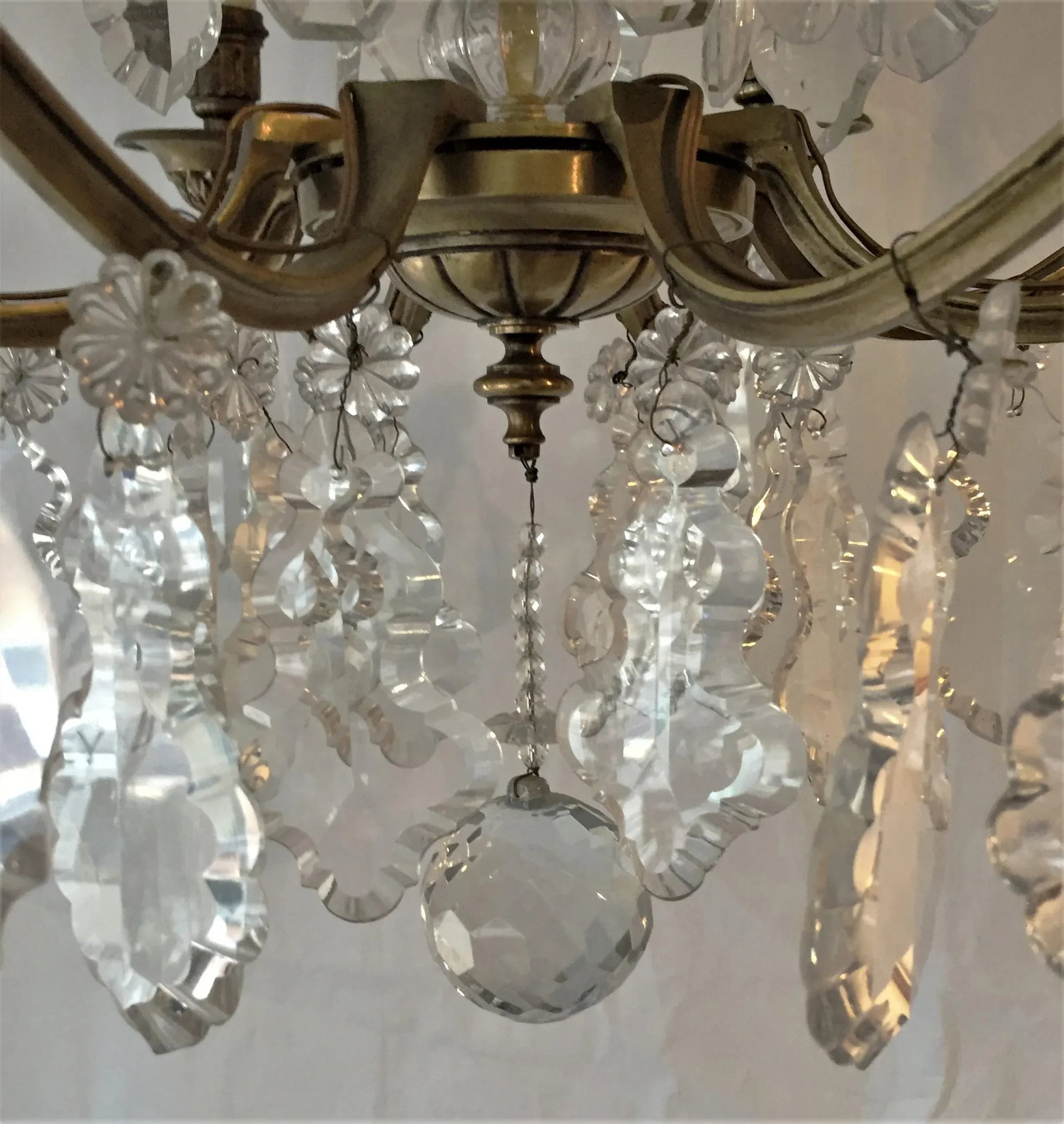 French Bronze & Cut Crystal Chandelier - 4