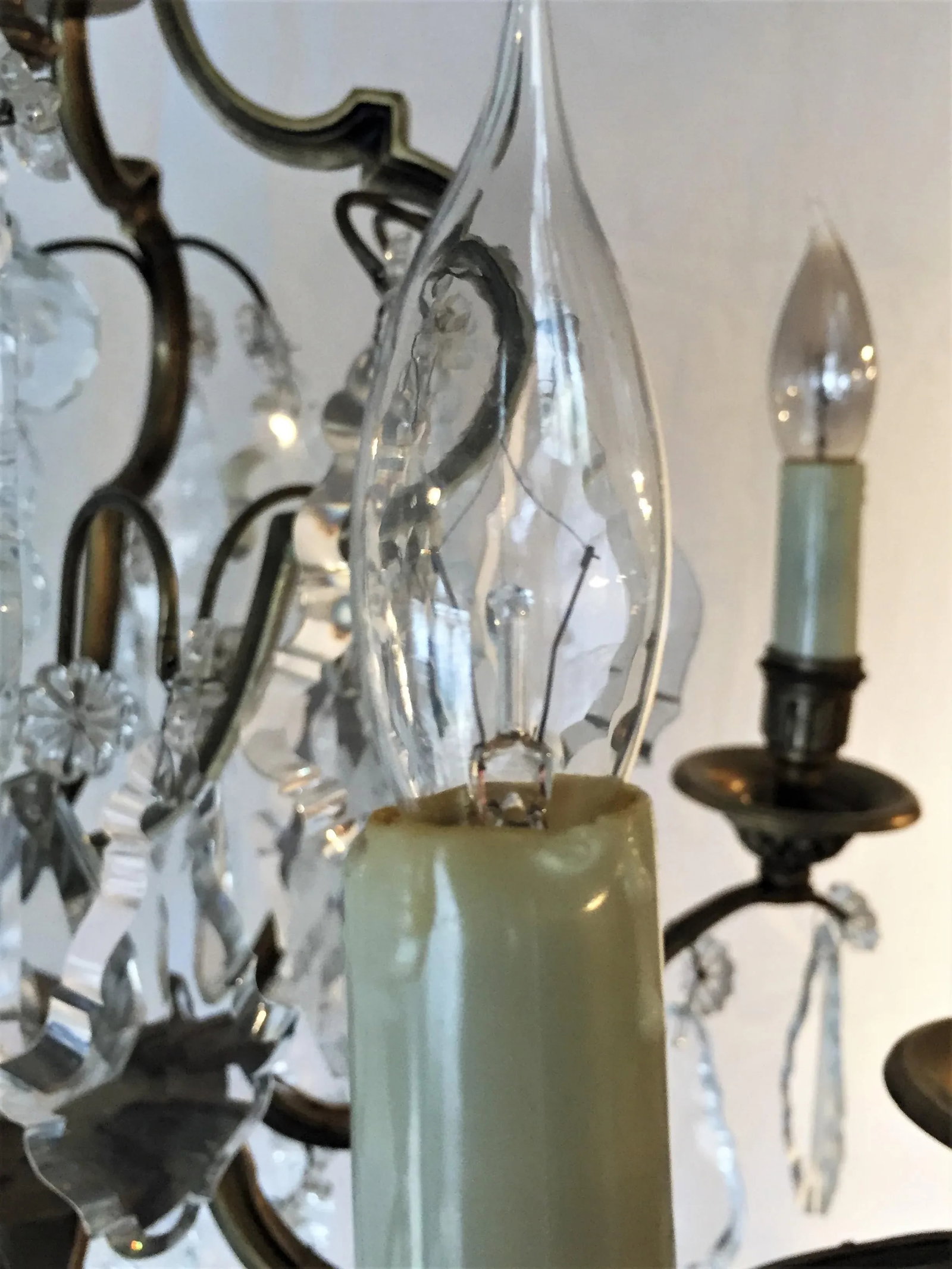 French Bronze & Cut Crystal Chandelier - 6