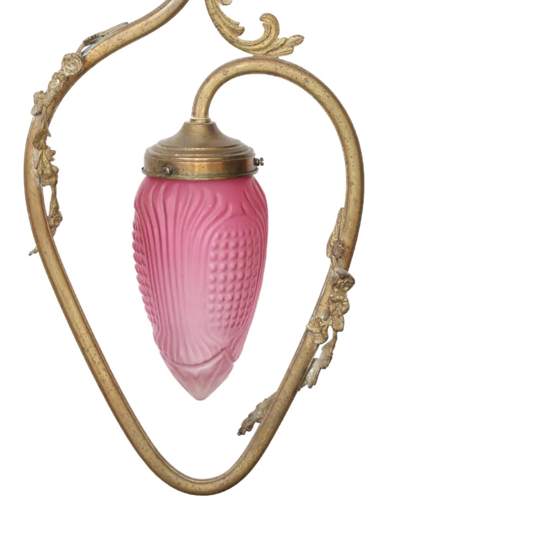 1900s French Light Pink Pendant - 3