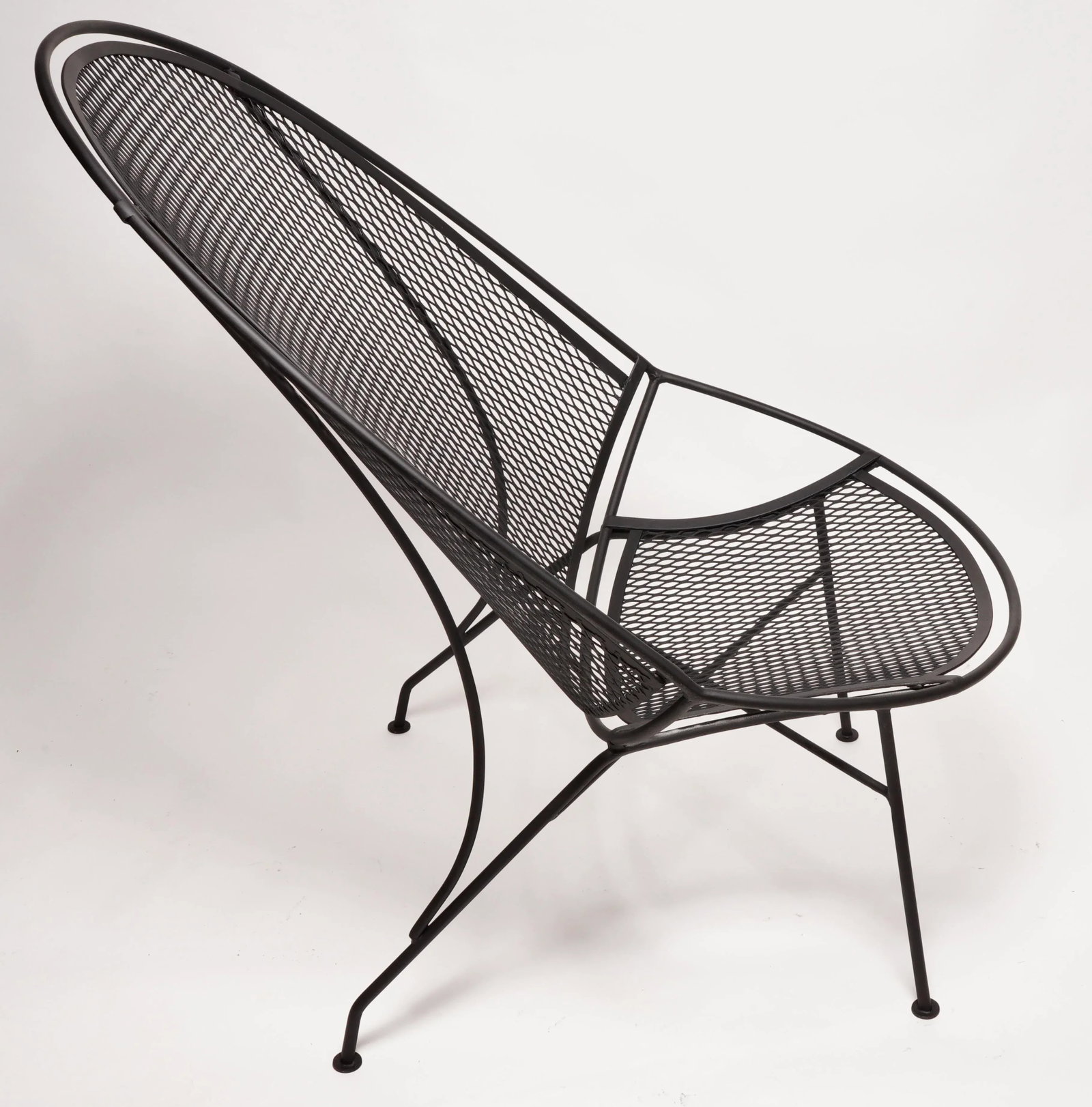 Vintage Salterini Mid-Century Modern Radar Black Metal Patio Chair, Attributed - 3