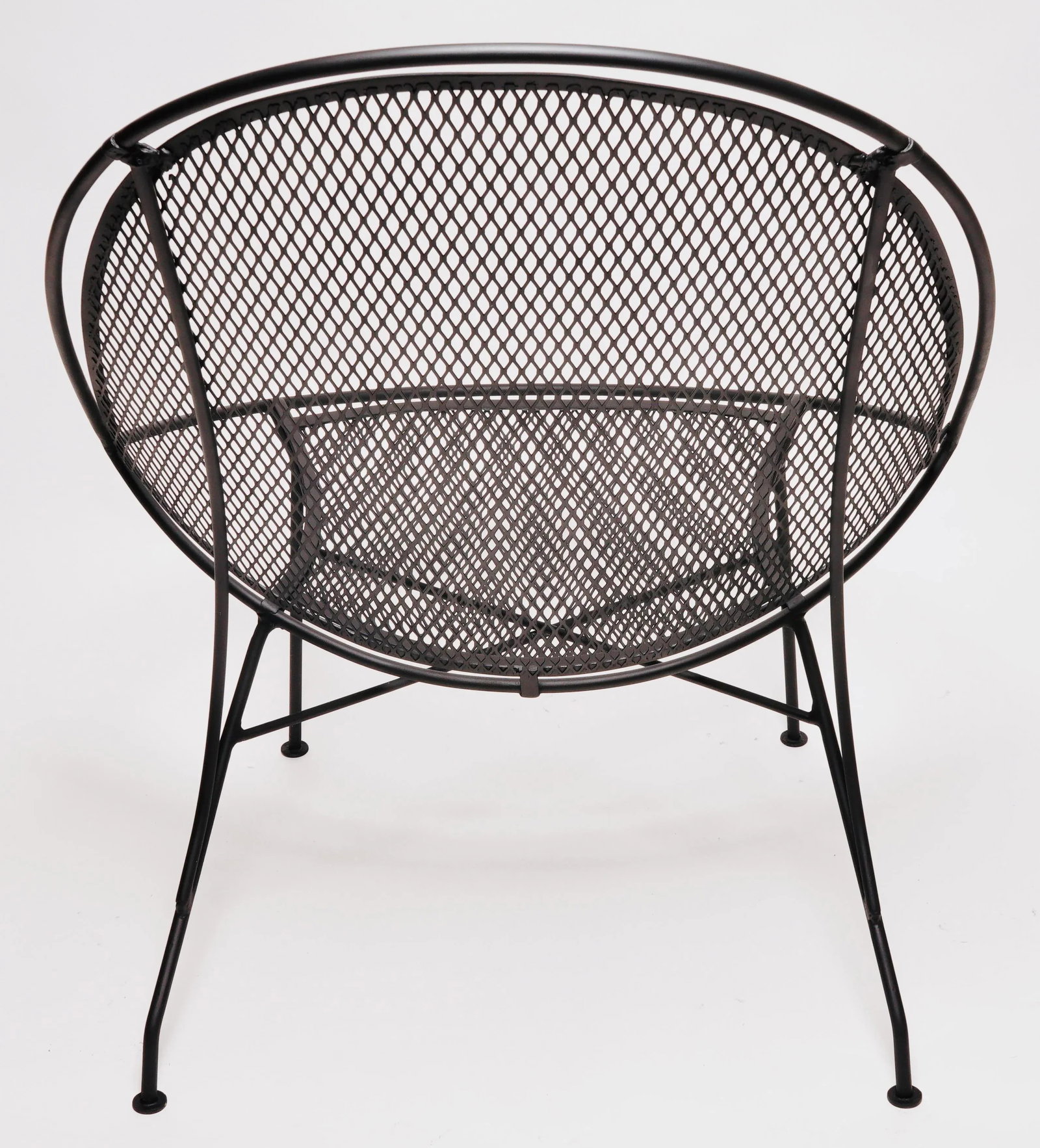 Vintage Salterini Mid-Century Modern Radar Black Metal Patio Chair, Attributed - 4
