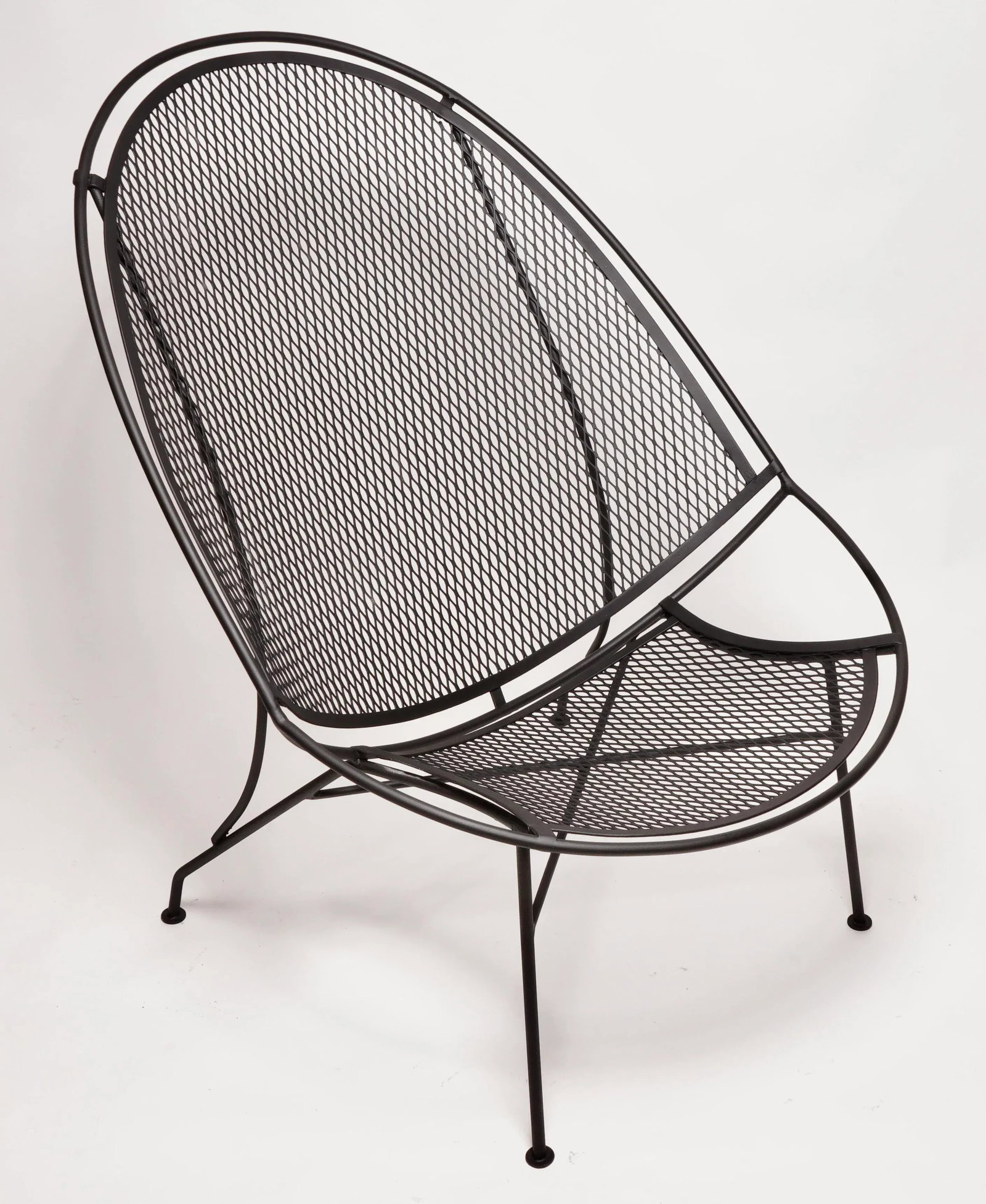 Vintage Salterini Mid-Century Modern Radar Black Metal Patio Chair, Attributed - 5